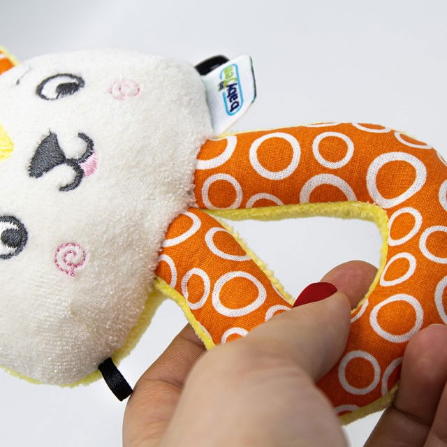 Jucarie din plus zornaitoare Pisicuta, 3 luni+, BabyJem, Galben [2]