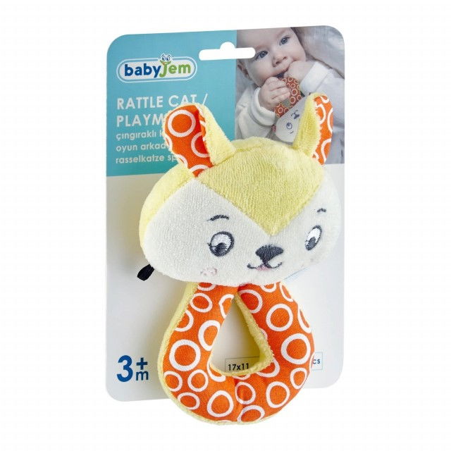 Jucarie din plus zornaitoare Pisicuta, 3 luni+, BabyJem, Galben [5]