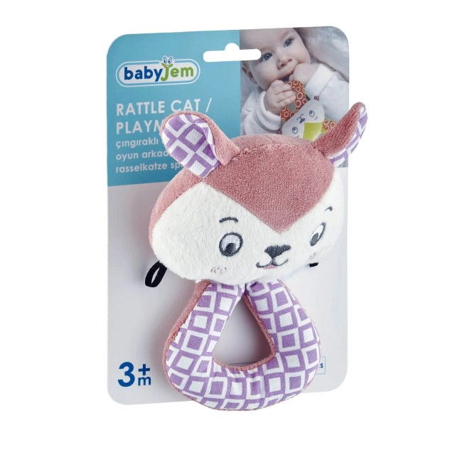 Jucarie din plus zornaitoare Pisicuta, + 3 luni, BabyJem, Diverse culori [3]