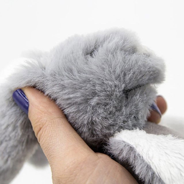 Jucarie zornaitoare bebelusi BabyJem, Iepuras din plus, 3 luni+, Gri [6]