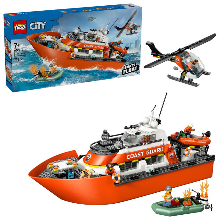 LEGO® City - Barca de salvare si elicopter ale Pazei de Coasta (60504), 742 piese [1]