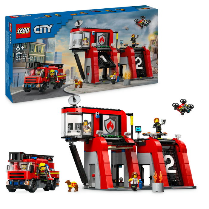  LEGO®  City - Statie si camion de pompieri (60414), 843 piese [1]