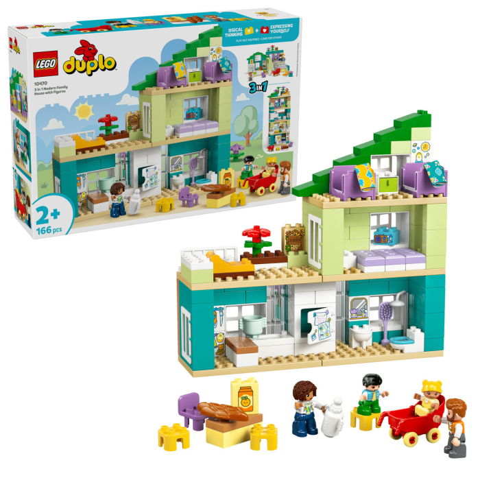 LEGO® DUPLO - Casa moderna de familie 3 in 1, cu figurine (10470), 166 piese [1]