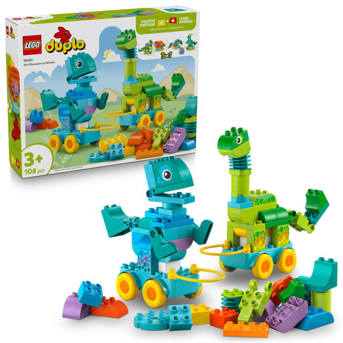  LEGO®  DUPLO - Dinozauri pe roti 3 in 1 (10451), 108 piese [1]