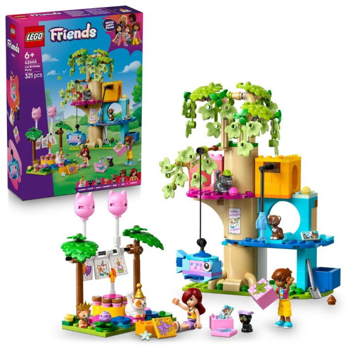 LEGO® Friends - Petrecere de ziua de nastere a pisicii si casuta in copac (42666), 321 piese [1]