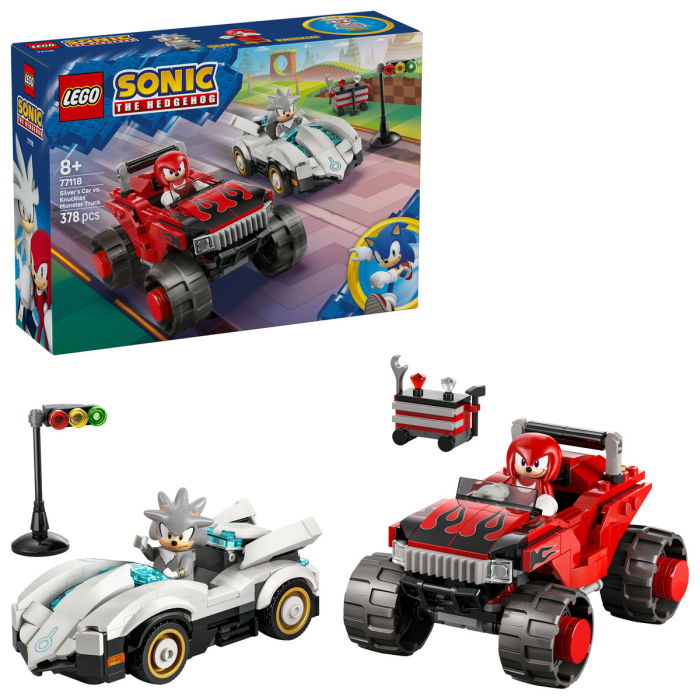 LEGO® Sonic the Hedgehog - Masina lui Silver vs Camionul gigant al lui Knuckles (77118), 378 piese [1]