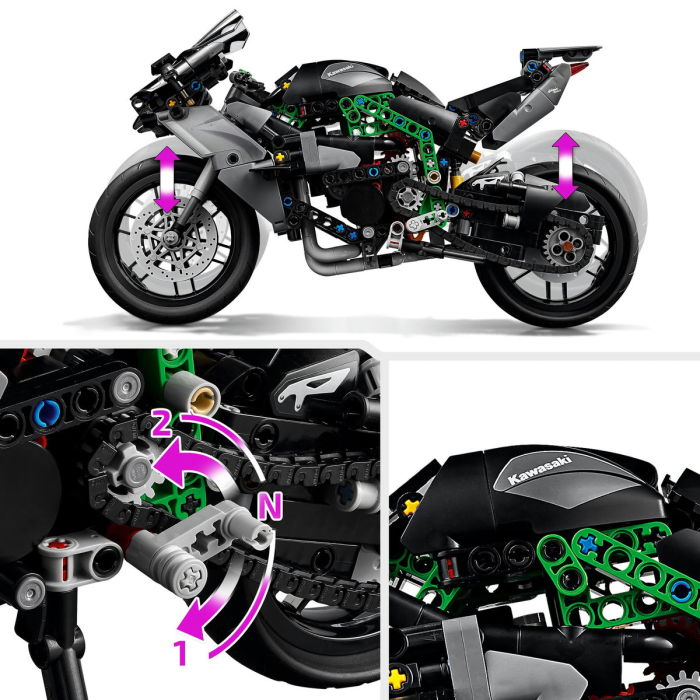 LEGO® Technic -  Motocicleta Kawasaki Ninja H2R  (42170), 643 piese [9]