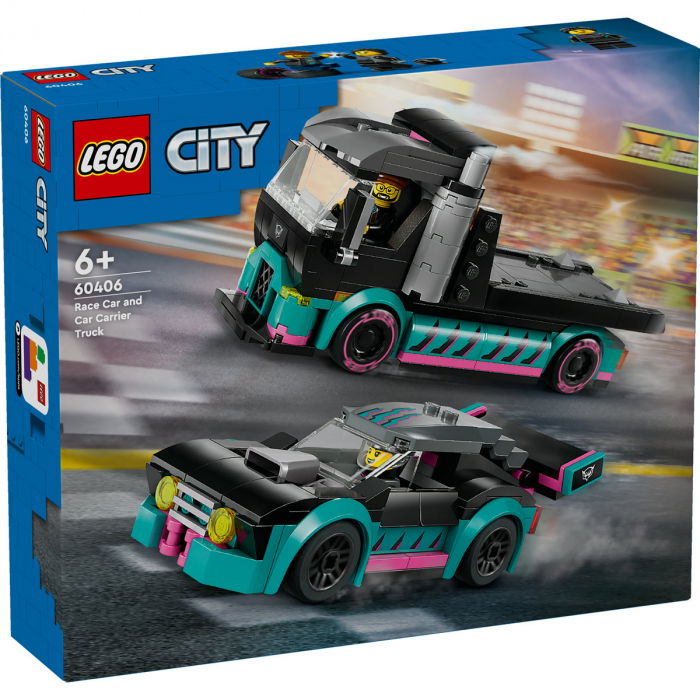 LEGO® City - Masina de curse si camion transportator (60406), 328 piese [2]