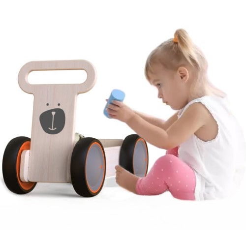 Masinuta ride-on, premergator si carucior de jucarii MamaToyz DriveMe Soft, Ursulet - Jucarie din lemn 3 in 1 [7]