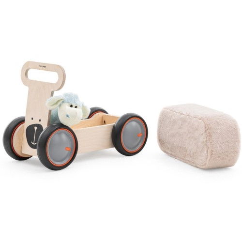 Masinuta ride-on, premergator si carucior de jucarii MamaToyz DriveMe Soft, Ursulet - Jucarie din lemn 3 in 1 [10]