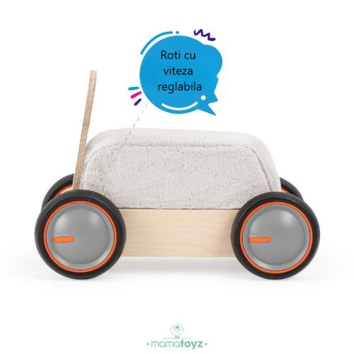 Masinuta ride-on, premergator si carucior de jucarii MamaToyz DriveMe Soft, Ursulet - Jucarie din lemn 3 in 1 [5]
