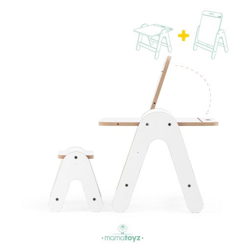 Masuta si tabla 2 in 1 cu scaunel MamaToyz Massam MDF [3]