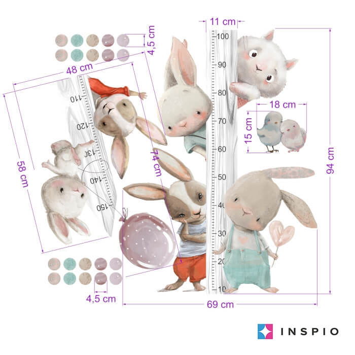 Metru INSPIO pentru perete - Animale [2]