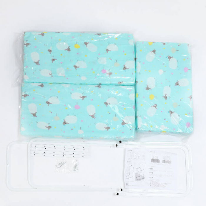 Mini-Bumper protectie pat, 60(L)x56(H) cm, Turcoaz [7]