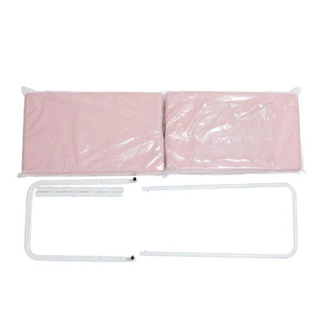 Mini-Bumper protectie pat, 60(L)x28(H) cm, Roz pastel [5]