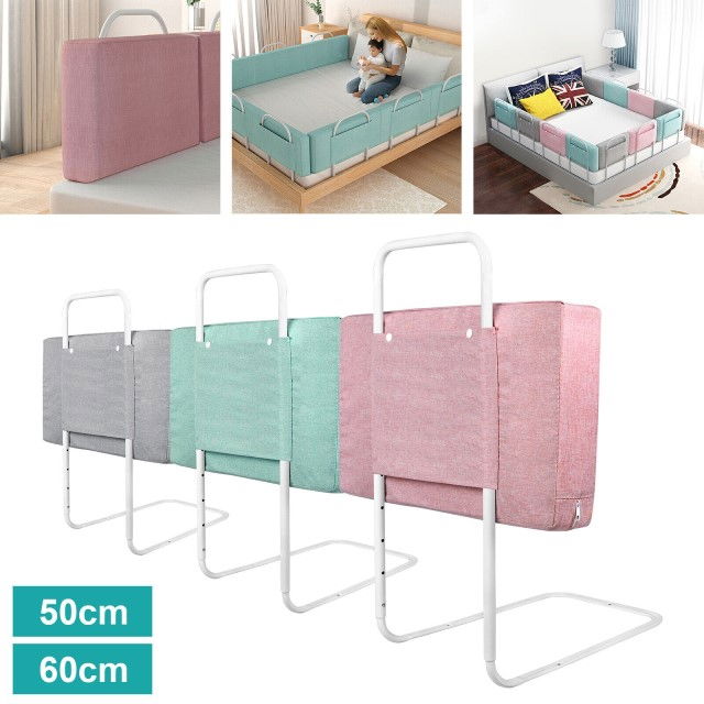 Mini-Bumper protectie pat, 60(L)x28(H) cm, Roz pastel [10]