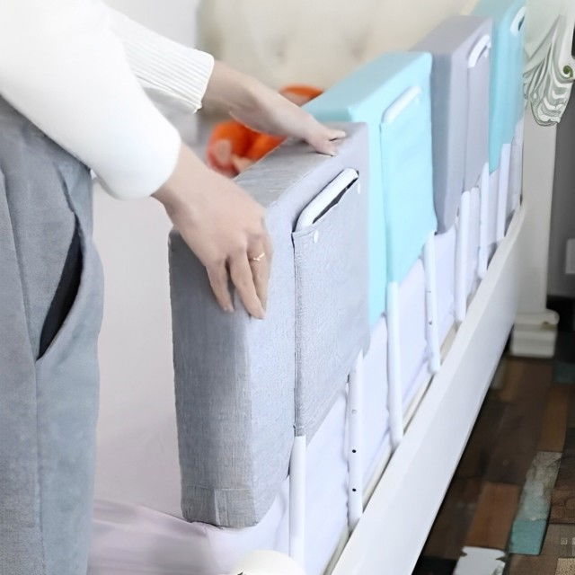 Mini-Bumper protectie pat, 60(L)x28(H) cm, Roz pastel [19]