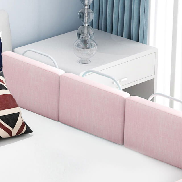 Mini-Bumper protectie pat, 60(L)x28(H) cm, Roz pastel [12]