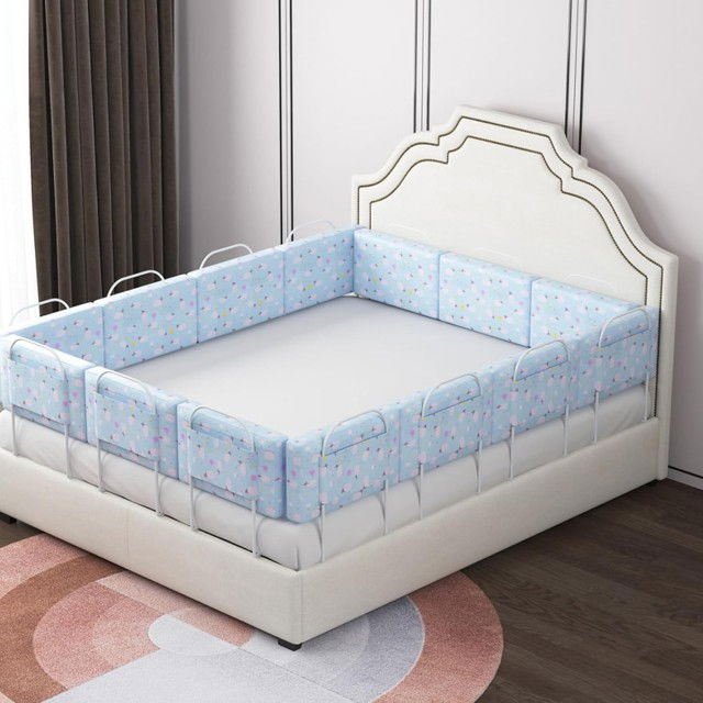 Mini-Bumper protectie pat, 60(L)x56(H) cm, Turcoaz [5]