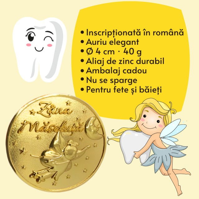 Moneda pentru copii de la Zana Maseluta, amintire primul dintisor de lapte pierdut, Empria [3]