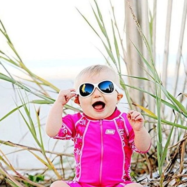 Ochelari de Soare pentru copii, 2-5 ani, Retro, Oval White [4]