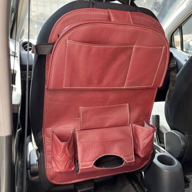 Organizator scaun auto copii, impermeabil, Empria, 63x44.5 cm, Visiniu [2]