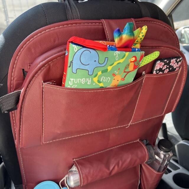 Organizator scaun auto copii, impermeabil, Empria, 63x44.5 cm, Visiniu [4]