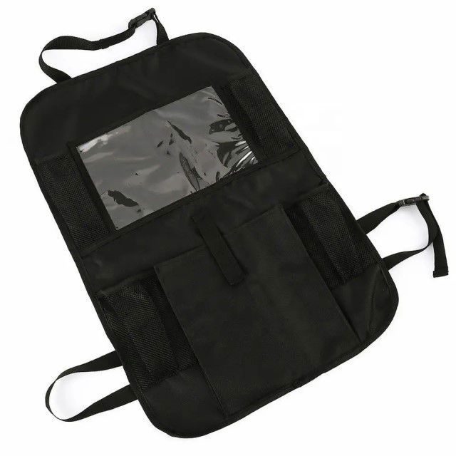 Organizator scaun auto copii, protectie scaun auto, 6 buzunare, 60x42 cm, Empria, Negru [2]