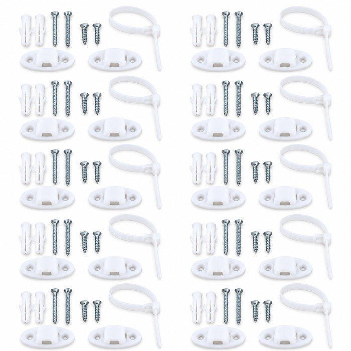 Pachet 10 seturi curele ancorare mobila, protectie cutremur, Empria, Alb [16]