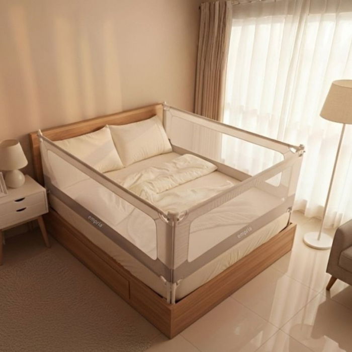 PACHET: 3 Bariere protectie pat copii, cu siguranta dubla, pat de 200x200 cm [3]