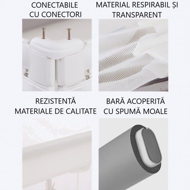 PACHET 4 Bariere Protectie Pat 160x200 cm, Transformabile in Tarc de joaca [15]