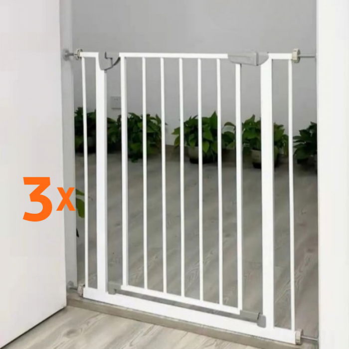 PACHET 3x Poarta Siguranta Copii, 71-77 cm, Montaj Presiune, Alb [1]