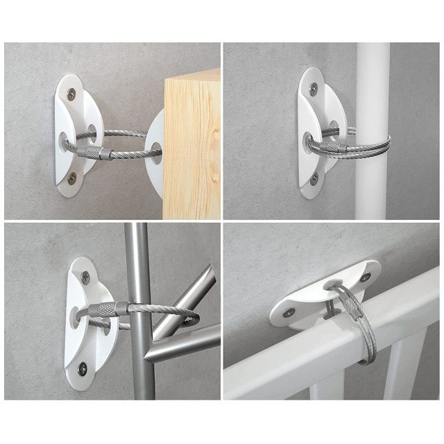 Pachet 6 kituri anti-rasturnare mobilier, protectie copii, protectie cutremur, Empria, Alb [7]