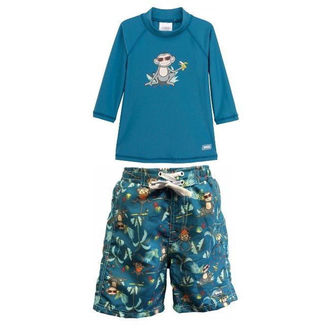 PACHET: BERMUDE +  BLUZA CU MANECA LUNGA, Petrol Jungle, Marimea 8 [2]