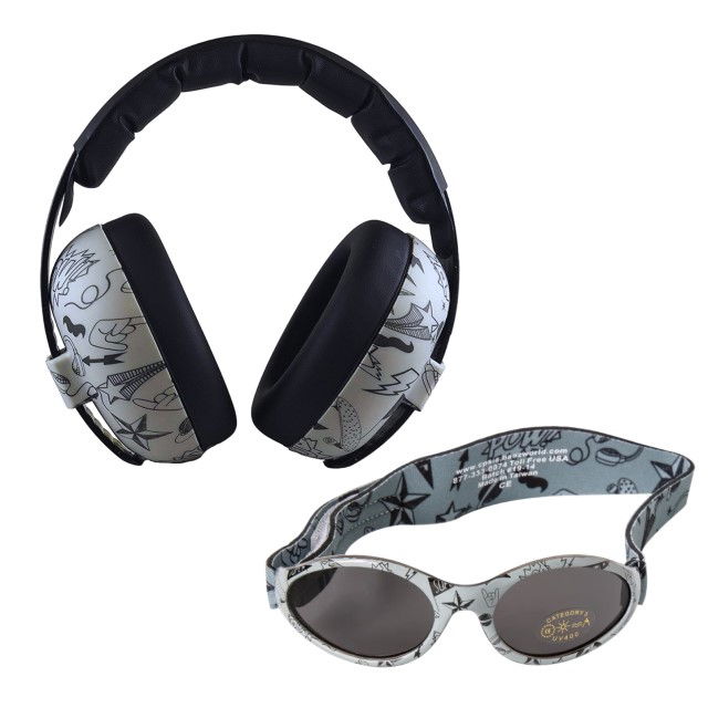PRODUS RESIGILAT  Pachet Combo, Casti Antifonice Banz bebe + Ochelari de Soare Protectie UV, 3 - 36 luni, Kaleidoscop [1]