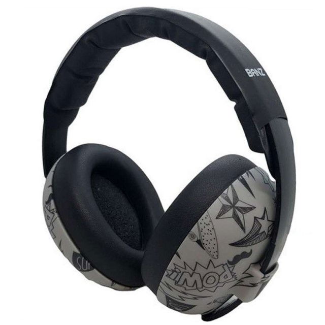 Pachet Combo, Casti Antifonice Banz bebe + Ochelari de Soare Protectie UV, 3 - 36 luni, Grafiti [11]