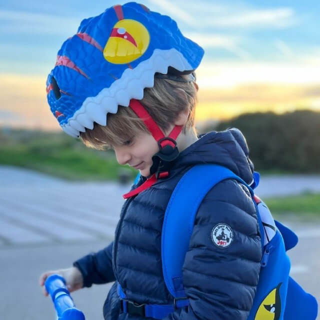 PACHET: Casca Bicicleta Copii si Accesorii, Crazy Dino Bleu [2]