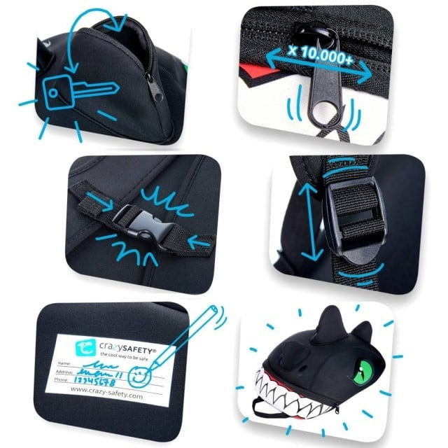 PACHET: Casca Bicicleta Copii si Accesorii, Crazy Dragon Negru [4]