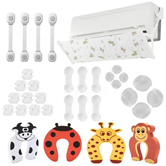 PACHET: Set 32 piese protectii mobilier + Deflector AC, protectie curent aer, Alb, Empria [6]