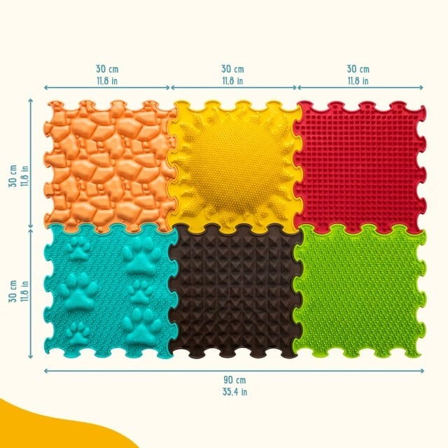 PACHET: Set 32 piese Blocuri de constructie 3D + Set 6 Covorase ortopedice si senzoriale, puzzle [5]