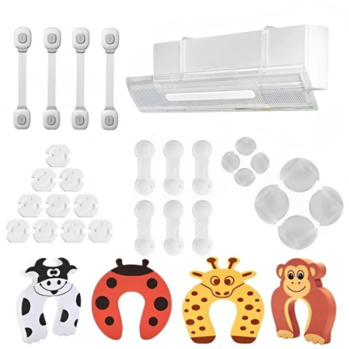 PACHET: Set 32 piese protectii mobilier + Deflector AC, protectie curent aer Transparent, Empria [1]