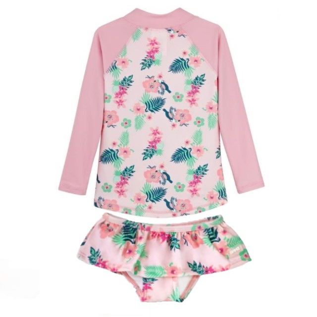 PACHET: SLIP + BLUZA, Floral Pink, Marimea 4 [2]