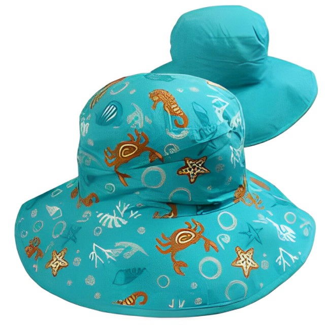 Palarie bebelusi reversibila pentru protectie solara UPF50+, Aqua Sea, 0 - 2 ani [5]