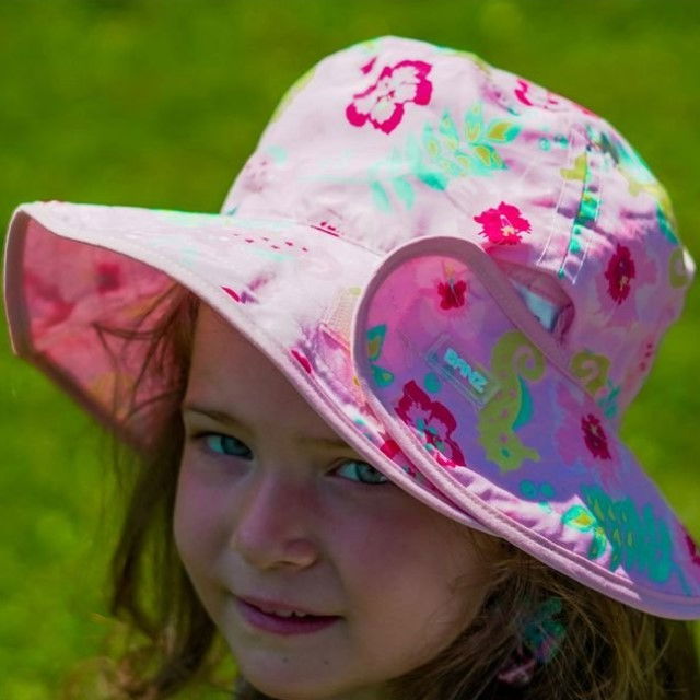Palarie Bebelusi Reversibila, Protectie Solara UPF50+, Pink Floral, Diverse marimi [4]