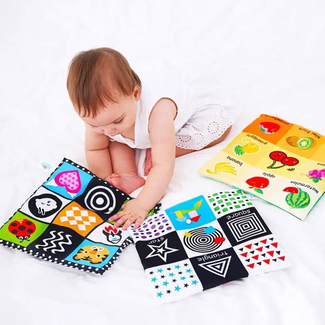 Paturica senzoriala bebe, jucarie moale educativa, 27 x 27 cm, Empria, Diverse modele [7]