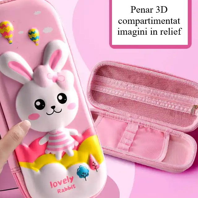 Penar 3D, compartimentat, imagini in relief, inchidere cu fermoar, pentru scoala si gradinita, Empria, Diverse modele [4]