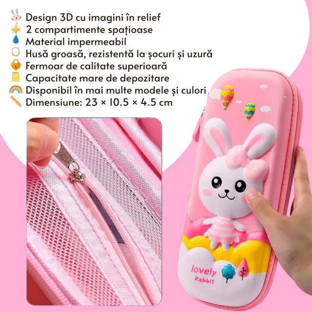Penar 3D, compartimentat, imagini in relief, inchidere cu fermoar, pentru scoala si gradinita, Empria, Diverse modele [2]
