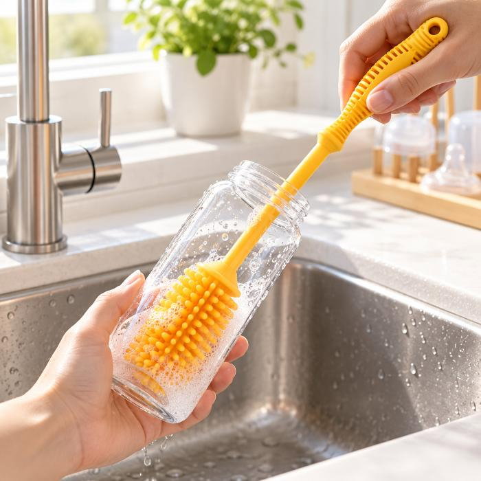 Perie din silicon pentru biberoane, sticle, pahare, fara BPA, sterilizabila, Empria, Diverse culori [1]