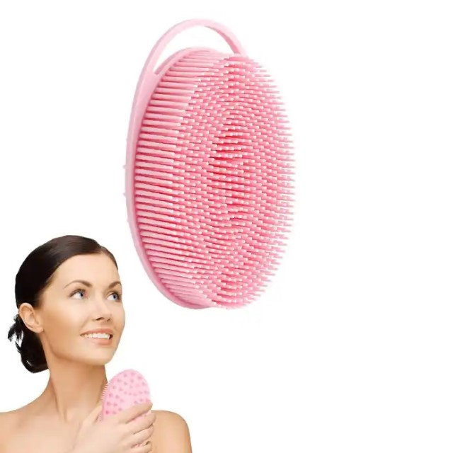 Perie pentru corp 2 in 1, burete din silicon pentru curatare, exfoliere si masaj corporal, Empria, Roz, Diverse modele [7]