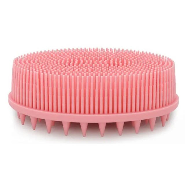 Perie pentru corp 2 in 1, burete din silicon pentru curatare, exfoliere si masaj corporal, Empria, Roz, Model 1 [2]